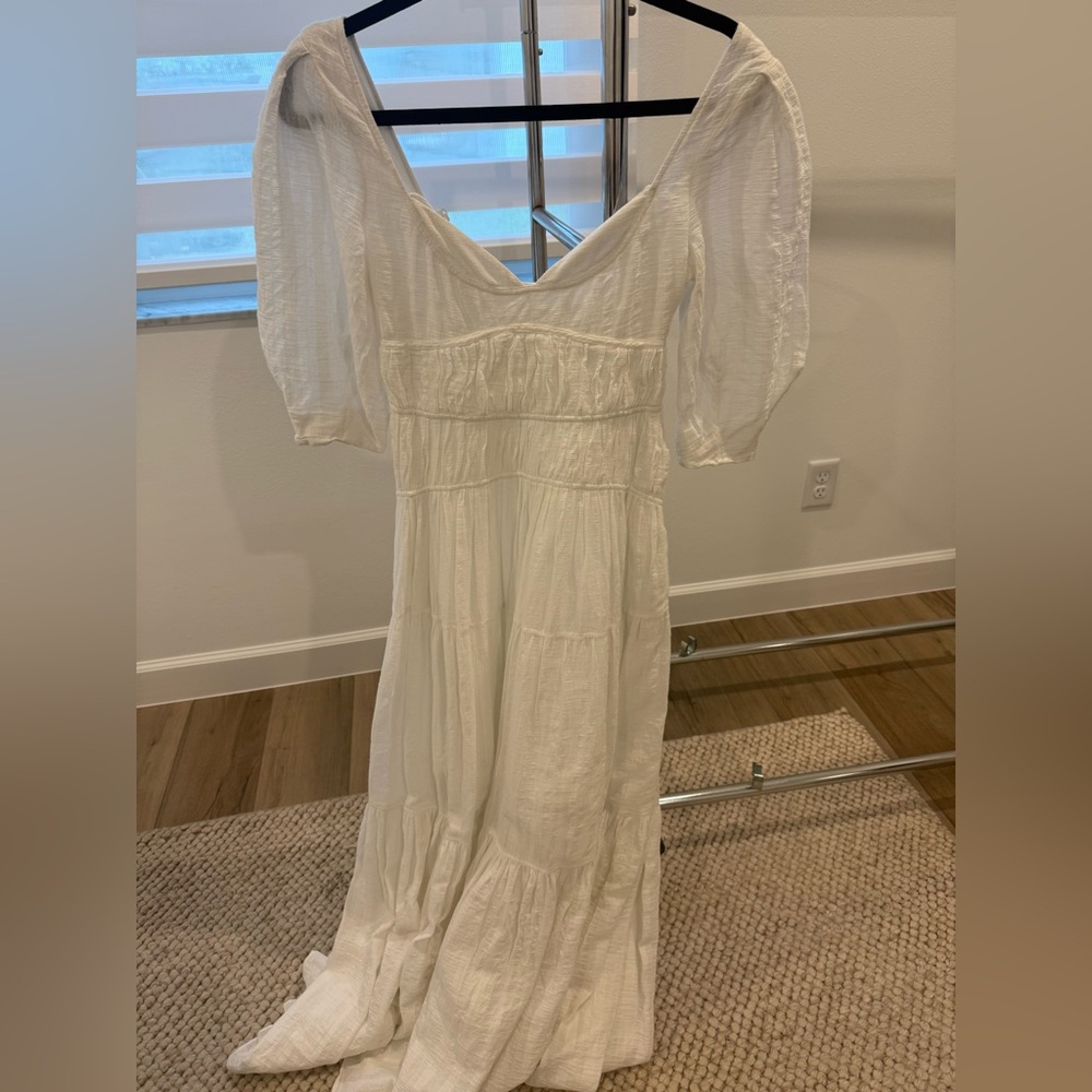 Jonathan Simkhai White Puff-Sleeve Maxi Dress - Picture 3 of 6